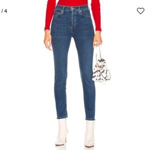 RE/DONE blue jeans vintage stone high ankle crop redone